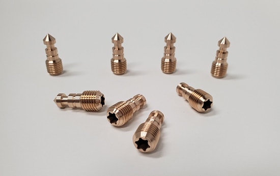 brass and plated parts with threading